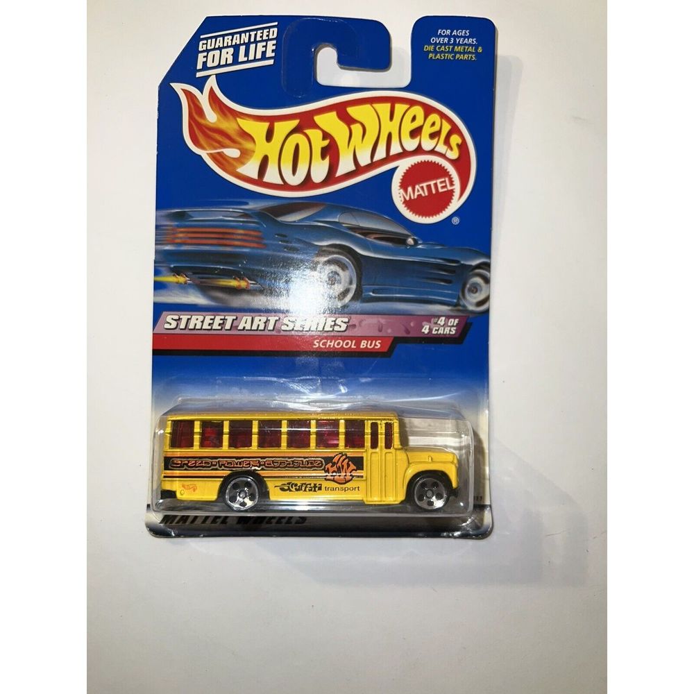 Vintage Hot Wheels Grafitti Transport Bus Speed Power Yellow Malaysia 1988